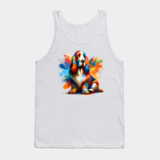 Vibrant Splash Art of a Grand Basset Griffon Vendeen Tank Top